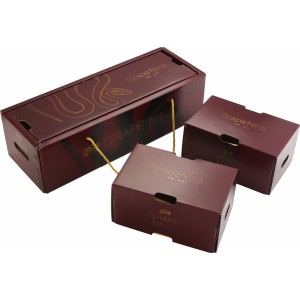 Portable handle carton boxes for grapes  of 2 in 1